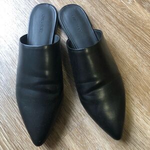 Oak + Fort Black Low Heel Mules